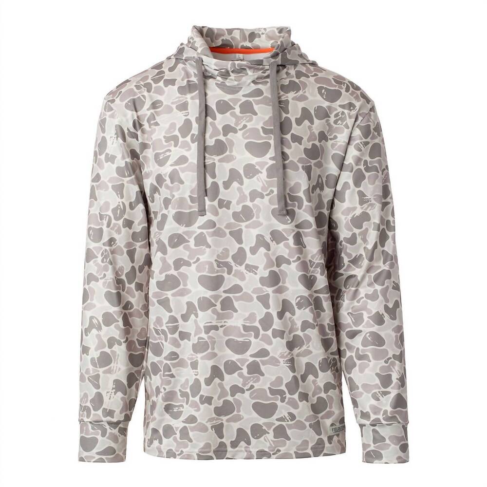 Light Gray Camouflage Hooded Pullover Sweatshirt